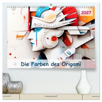 Kalender/Terminbuch Die Farben des Origami (hochwertiger Premium Wandkalender 2027 DIN A2 quer), Kunstdruck in Hochglanz Calvendo