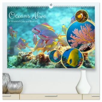 Kalendář/Diář Oceans Alive - A World of Color and Diversity (High Quality Premium Wall Calendar 2027 DIN A2 landscape),CALVENDO 12 Month Wall Calendar Calvendo