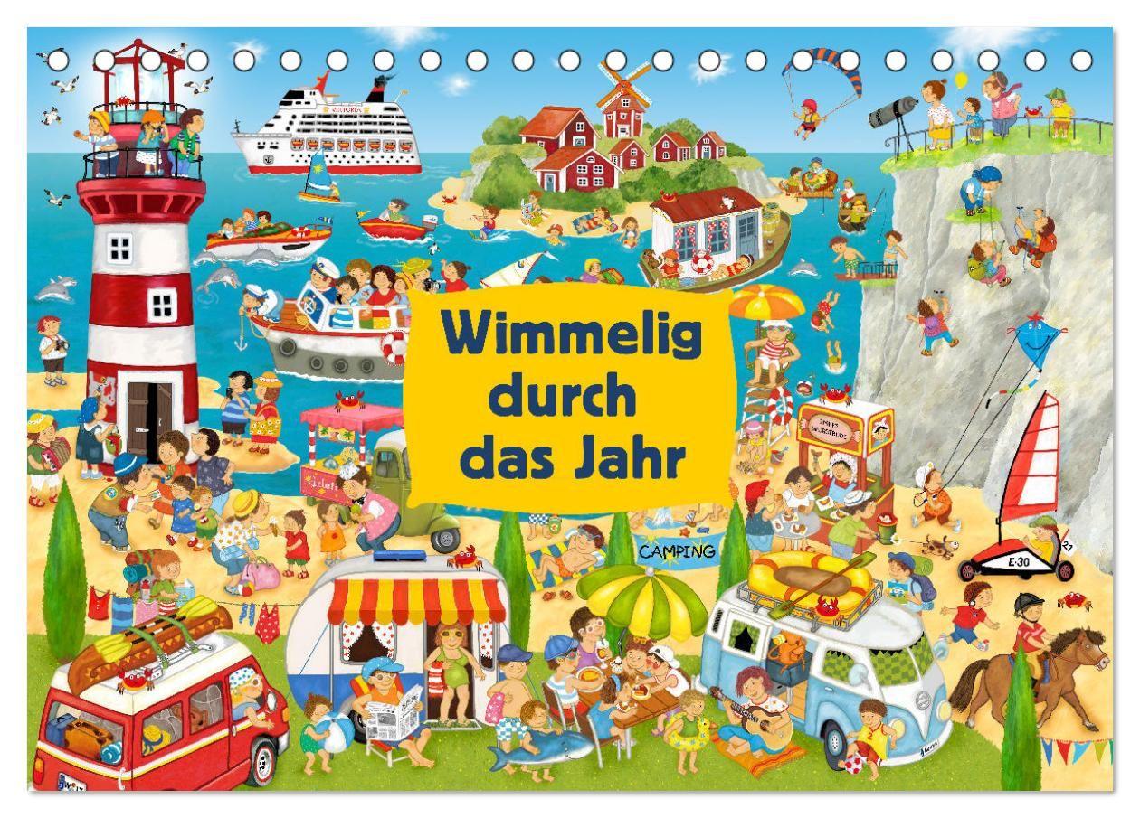 Kalender/Terminbuch Wimmelig durch das Jahr (Tischkalender 2027 DIN A5 quer), CALVENDO Monatskalender Calvendo