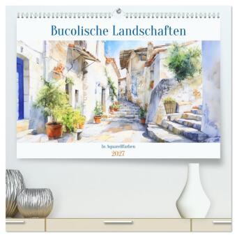 Kalender/agenda Bucolische Landschaften (hochwertiger Premium Wandkalender 2027 DIN A2 quer), Kunstdruck in Hochglanz Calvendo