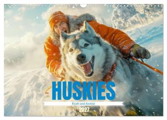 Kalender/agenda Huskies - Kraft und Anmut (Wandkalender 2027 DIN A3 quer), CALVENDO Monatskalender Calvendo