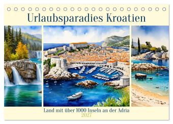 Kalender/Terminbuch Urlaubsparadies Kroatien (Tischkalender 2027 DIN A5 quer), CALVENDO Monatskalender Calvendo