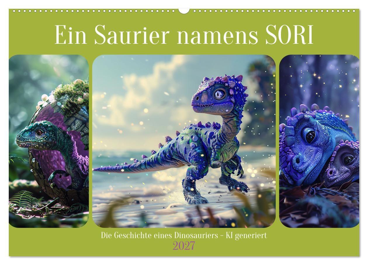 Kalendář/Diář Ein Saurier namens Sori (Wandkalender 2027 DIN A2 quer), CALVENDO Monatskalender Calvendo
