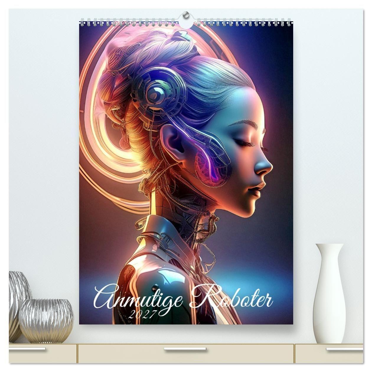 Kalender/agenda Anmutige Roboter (hochwertiger Premium Wandkalender 2027 DIN A2 hoch), Kunstdruck in Hochglanz Calvendo