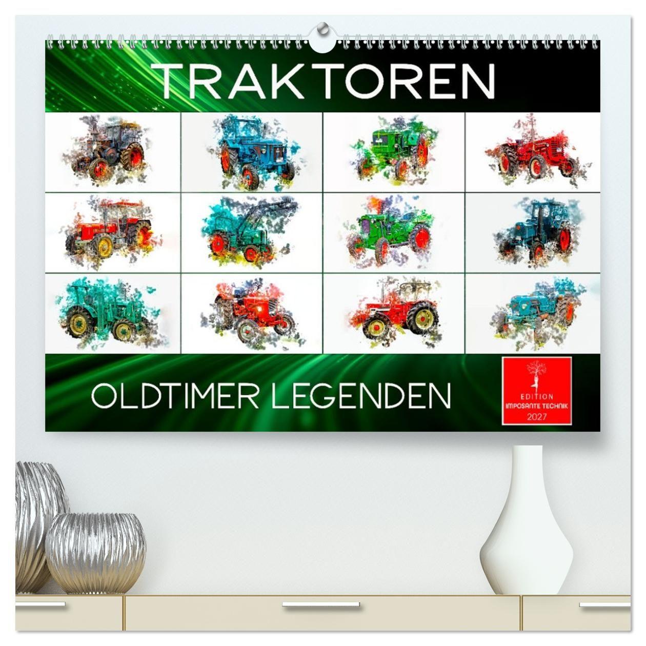 Kalendár/Diár Traktoren Oldtimer Legenden (hochwertiger Premium Wandkalender 2027 DIN A2 quer), Kunstdruck in Hochglanz Calvendo