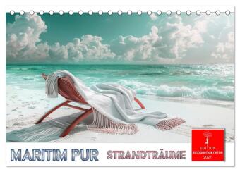 Kalender/agenda Maritim pur - Strandträume (Tischkalender 2027 DIN A5 quer), CALVENDO Monatskalender Calvendo