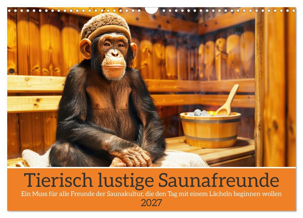 Kalender/agenda Tierisch lustige Saunafreunde (Wandkalender 2027 DIN A3 quer), CALVENDO Monatskalender Calvendo