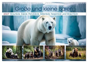 Kalender/Terminbuch Große und kleine Bären (Wandkalender 2027 DIN A3 quer), CALVENDO Monatskalender Calvendo