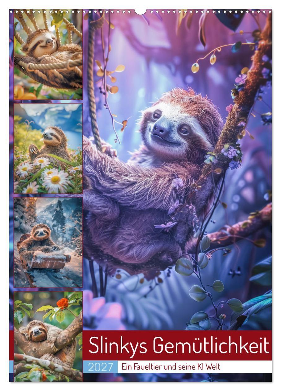 Kalender/agenda Slinkys Gemütlichkeit (Wandkalender 2027 DIN A2 hoch), CALVENDO Monatskalender Calvendo