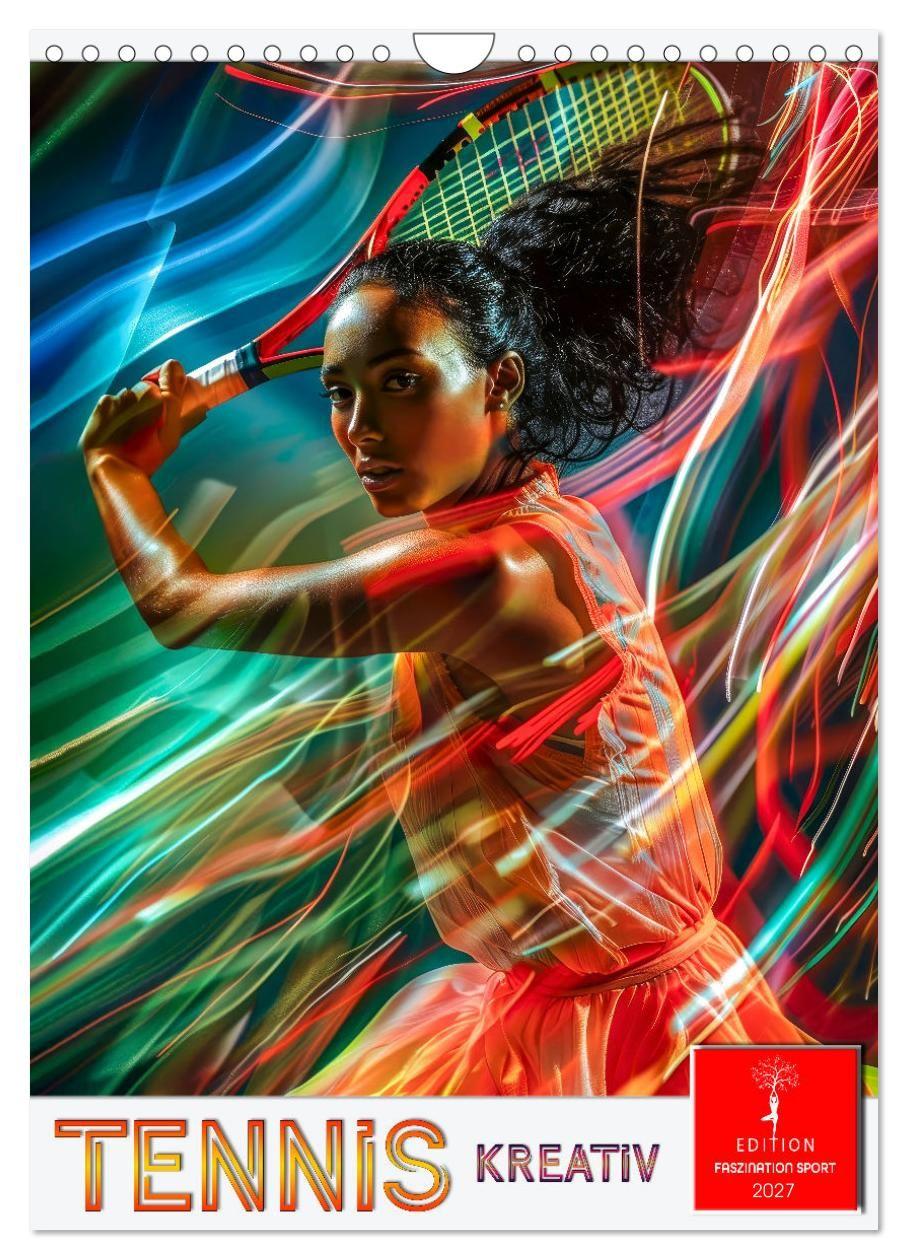 Kalendár/Diár Tennis kreativ (Wandkalender 2027 DIN A4 hoch), CALVENDO Monatskalender Calvendo