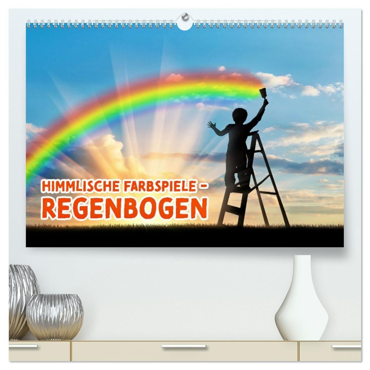 Kalendár/Diár Himmlische Farbspiele - Regenbogen (hochwertiger Premium Wandkalender 2027 DIN A2 quer), Kunstdruck in Hochglanz Calvendo