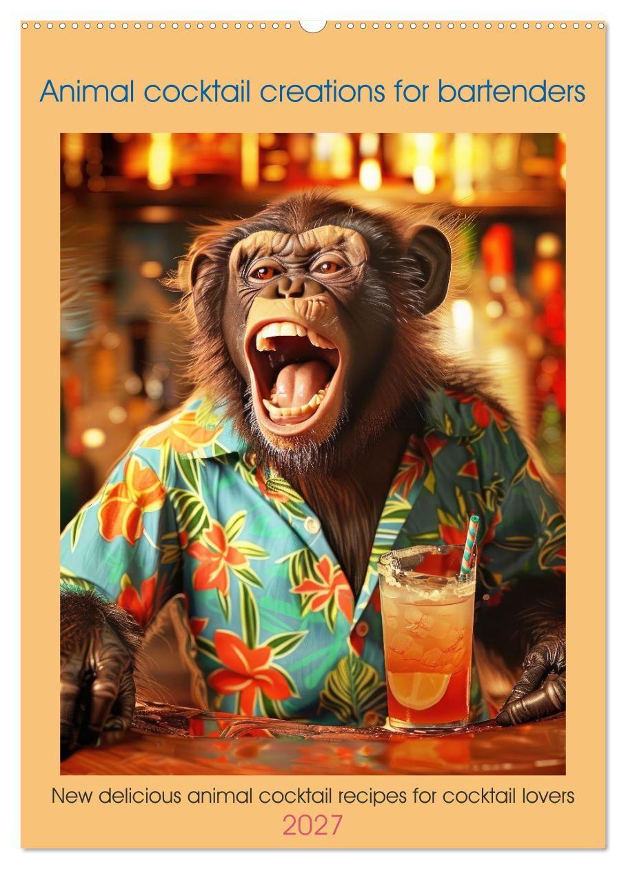Kalender/agenda Animal cocktail creations for bartenders (Wall Calendar 2027 DIN A2 portrait), CALVENDO 12 Month Wall Calendar Calvendo