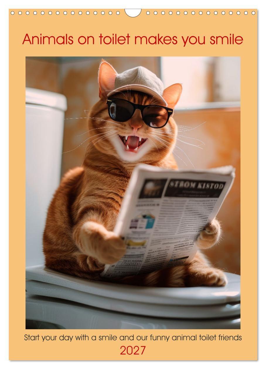 Kalender/Terminbuch Animals on toilet makes you smile (Wall Calendar 2027 DIN A3 portrait), CALVENDO 12 Month Wall Calendar Calvendo