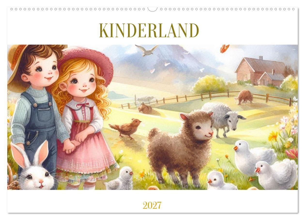 Calendar / Agendă KINDERLAND (Wandkalender 2027 DIN A2 quer), CALVENDO Monatskalender Calvendo