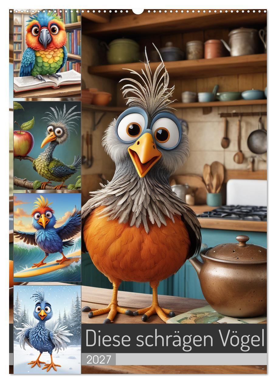 Kalender/Terminbuch Diese schrägen Vögel (Wandkalender 2027 DIN A2 hoch), CALVENDO Monatskalender Calvendo