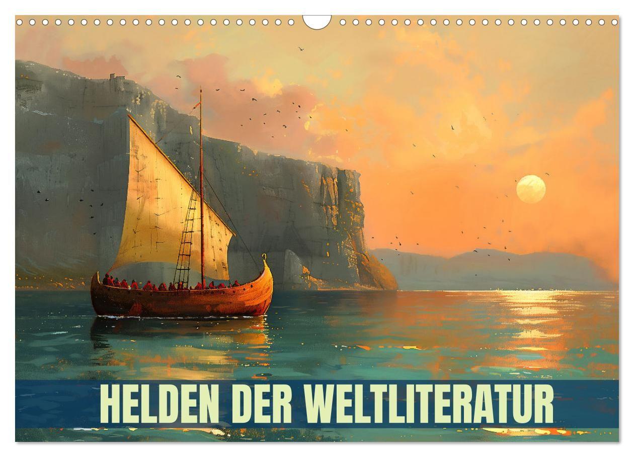Kalendář/Diář Helden der Weltliteratur (Wandkalender 2027 DIN A3 quer), CALVENDO Monatskalender Calvendo