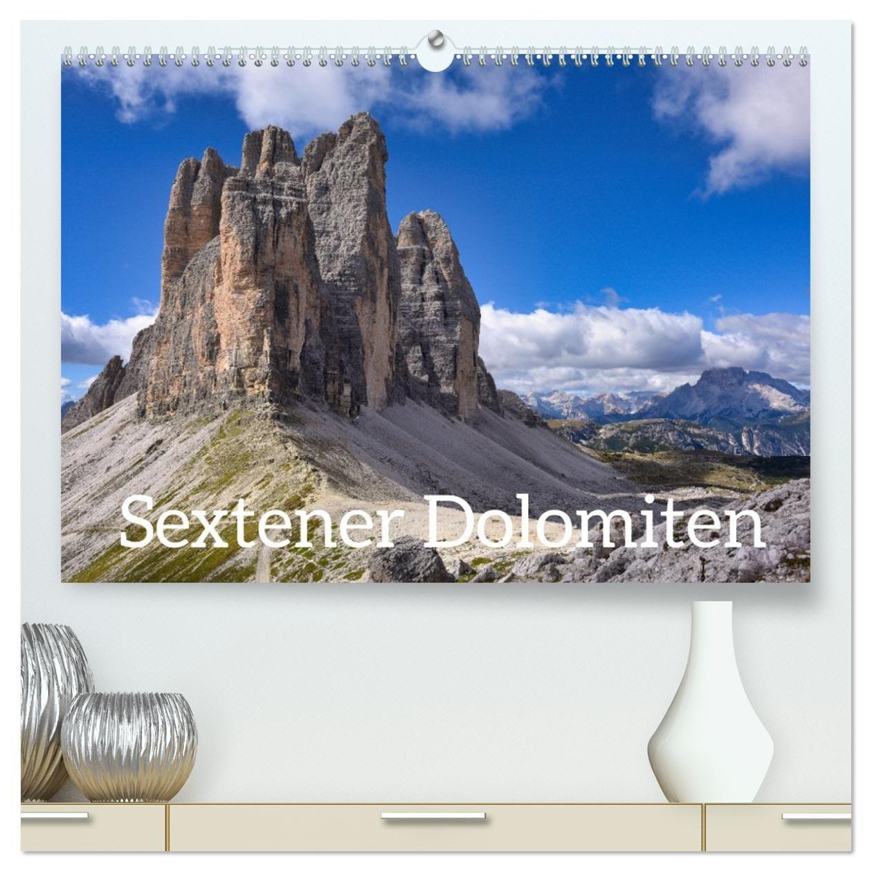 Kalendár/Diár Sextener Dolomiten (hochwertiger Premium Wandkalender 2027 DIN A2 quer), Kunstdruck in Hochglanz Calvendo