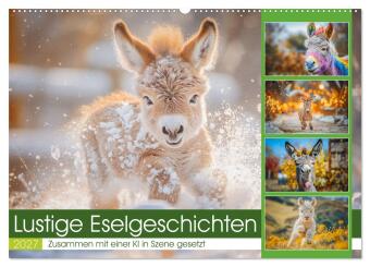 Kalender/Terminbuch Lustige Eselgeschichten (Wandkalender 2027 DIN A2 quer), CALVENDO Monatskalender Calvendo