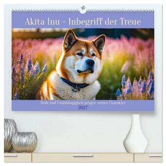 Kalender/agenda Akita Inu - Inbegriff der Treue (hochwertiger Premium Wandkalender 2027 DIN A2 quer), Kunstdruck in Hochglanz Calvendo