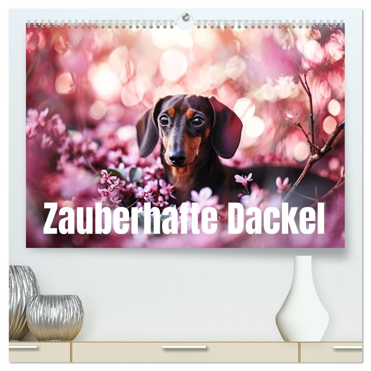 Kalender/agenda Zauberhafte Dackel (hochwertiger Premium Wandkalender 2027 DIN A2 quer), Kunstdruck in Hochglanz Calvendo