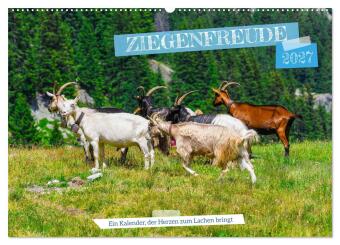 Calendário/Diário Ziegenfreude (Wandkalender 2027 DIN A2 quer), CALVENDO Monatskalender Calvendo