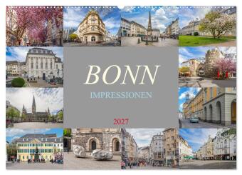 Calendario/Diario Bonn Impressionen (Wandkalender 2027 DIN A2 quer), CALVENDO Monatskalender Calvendo