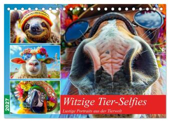 Kalender/Terminbuch Witzige Tier-Selfies. Lustige Portraits aus der Tierwelt (Tischkalender 2027 DIN A5 quer), CALVENDO Monatskalender Calvendo