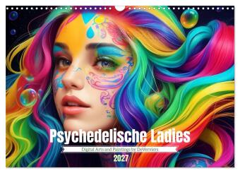 Kalender/agenda Psychedelische Ladies (Wandkalender 2027 DIN A3 quer), CALVENDO Monatskalender Calvendo
