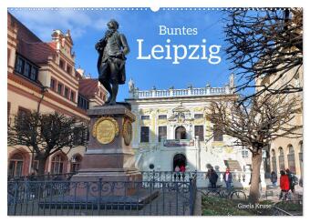 Calendar / Agendă Buntes Leipzig (Wandkalender 2027 DIN A2 quer), CALVENDO Monatskalender Calvendo