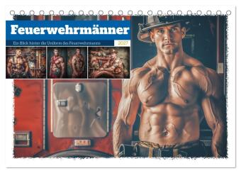 Naptár/Határidőnapló Feuerwehrmänner (Tischkalender 2027 DIN A5 quer), CALVENDO Monatskalender Calvendo