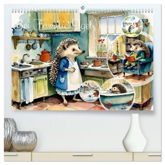 Naptár/Határidőnapló Bei Familie Igel (hochwertiger Premium Wandkalender 2027 DIN A2 quer), Kunstdruck in Hochglanz Calvendo