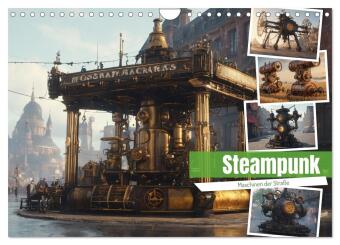 Naptár/Határidőnapló Steampunk Maschinen der Straße (Wandkalender 2027 DIN A4 quer), CALVENDO Monatskalender Calvendo
