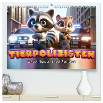 Naptár/Határidőnapló Tierpolizisten - Zwölf Monate, zwölf Abenteuer (hochwertiger Premium Wandkalender 2027 DIN A2 quer), Kunstdruck in Hochglanz Calvendo