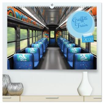Naptár/Határidőnapló Graffiti Train (hochwertiger Premium Wandkalender 2027 DIN A2 quer), Kunstdruck in Hochglanz Calvendo