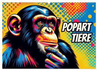Naptár/Határidőnapló Popart-Tiere (Wandkalender 2027 DIN A2 quer), CALVENDO Monatskalender Calvendo