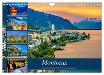 Naptár/Határidőnapló Montreux - ein Juwel am Ufer des Genfersees (Wandkalender 2027 DIN A4 quer), CALVENDO Monatskalender Calvendo
