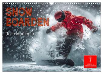 Naptár/Határidőnapló Snowboarden - tolle Momente (Wandkalender 2027 DIN A3 quer), CALVENDO Monatskalender Calvendo