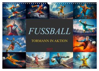 Kalender/Terminbuch Fussball - Tormann in Aktion (Wandkalender 2027 DIN A3 quer), CALVENDO Monatskalender Calvendo