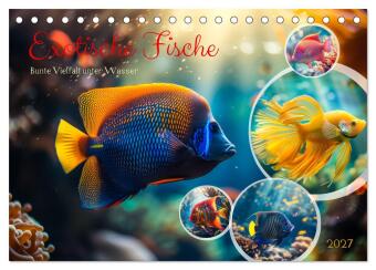 Naptár/Határidőnapló Exotische Fische (Tischkalender 2027 DIN A5 quer), CALVENDO Monatskalender Calvendo