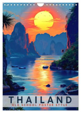 Naptár/Határidőnapló Thailand - Old School Poster Style (Wandkalender 2027 DIN A4 hoch), CALVENDO Monatskalender Calvendo