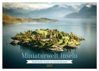 Naptár/Határidőnapló Miniaturwelt Inseln (Wandkalender 2027 DIN A2 quer), CALVENDO Monatskalender Calvendo
