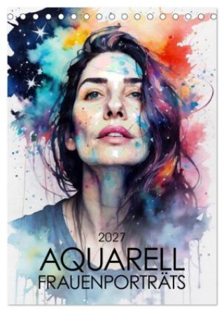 Kalender/agenda Aquarell-Frauenporträts (Tischkalender 2027 DIN A5 hoch), CALVENDO Monatskalender Calvendo