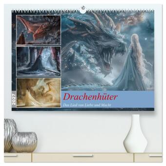 Kalender/Terminbuch Drachenhüter (hochwertiger Premium Wandkalender 2027 DIN A2 quer), Kunstdruck in Hochglanz Calvendo