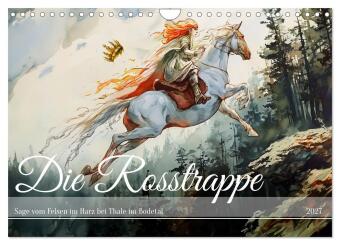 Kalender/agenda Die Rosstrappe - Sage vom Felsen im Harz bei Thale im Bodetal (Wandkalender 2027 DIN A4 quer), CALVENDO Monatskalender Calvendo