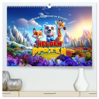 Kalender/agenda Heldenpfoten: Monat für Monat im Einsatz (hochwertiger Premium Wandkalender 2027 DIN A2 quer), Kunstdruck in Hochglanz Calvendo