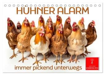 Naptár/Határidőnapló Hühner Alarm (Tischkalender 2027 DIN A5 quer), CALVENDO Monatskalender Calvendo