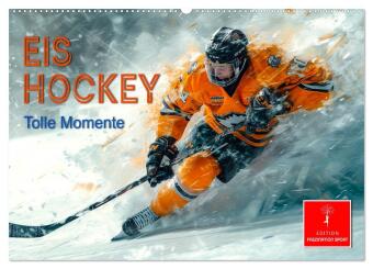 Naptár/Határidőnapló Eishockey - tolle Momente (Wandkalender 2027 DIN A2 quer), CALVENDO Monatskalender Calvendo