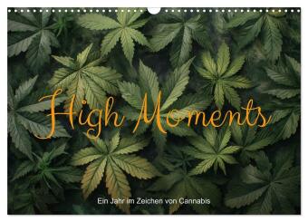 Naptár/Határidőnapló High Moments - Ein Jahr im Zeichen von Cannabis (Wandkalender 2027 DIN A3 quer), CALVENDO Monatskalender Calvendo