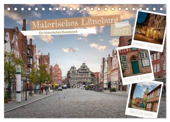 Kalendář/Diář Malerisches Lüneburg (Tischkalender 2027 DIN A5 quer), CALVENDO Monatskalender Calvendo