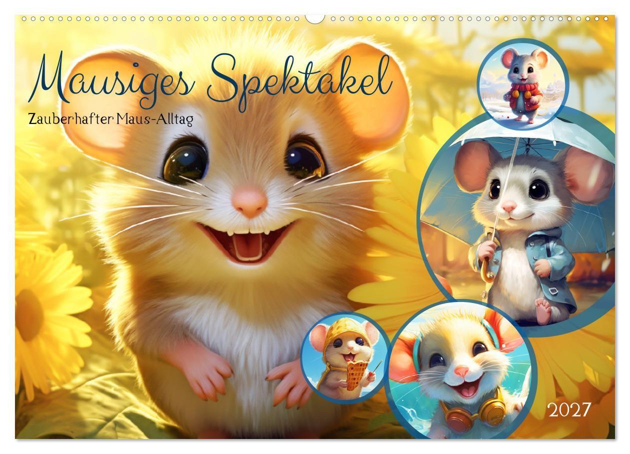 Kalender/Terminbuch Mausiges Spektakel. Zauberhafter Maus-Alltag (Wandkalender 2027 DIN A2 quer), CALVENDO Monatskalender Calvendo